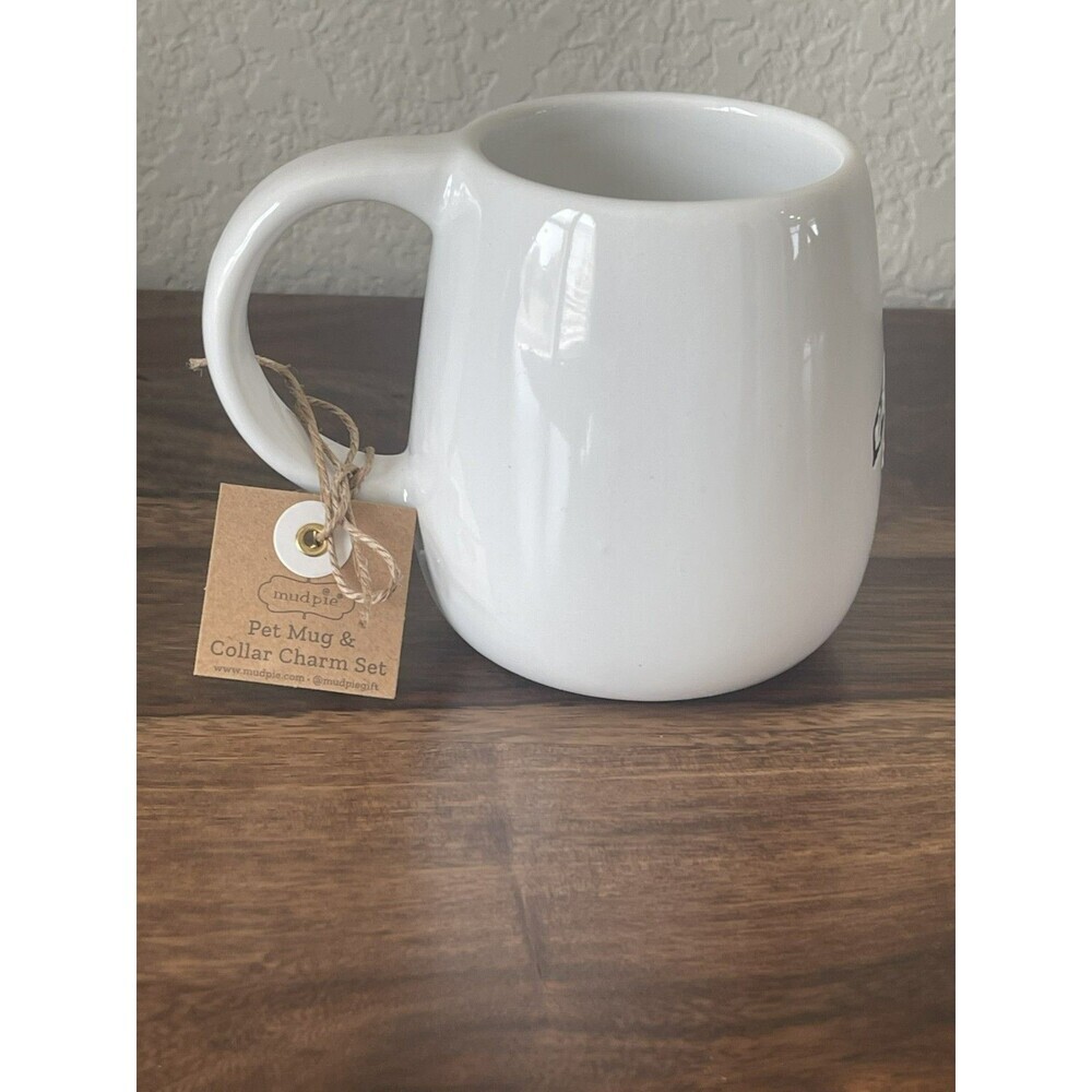 NEW! DOG PERSON DOODLE ART MUD PIE BRAND COFFEE MUG - INCLUDES A COLLAR CHARM - Picture 4 of 6